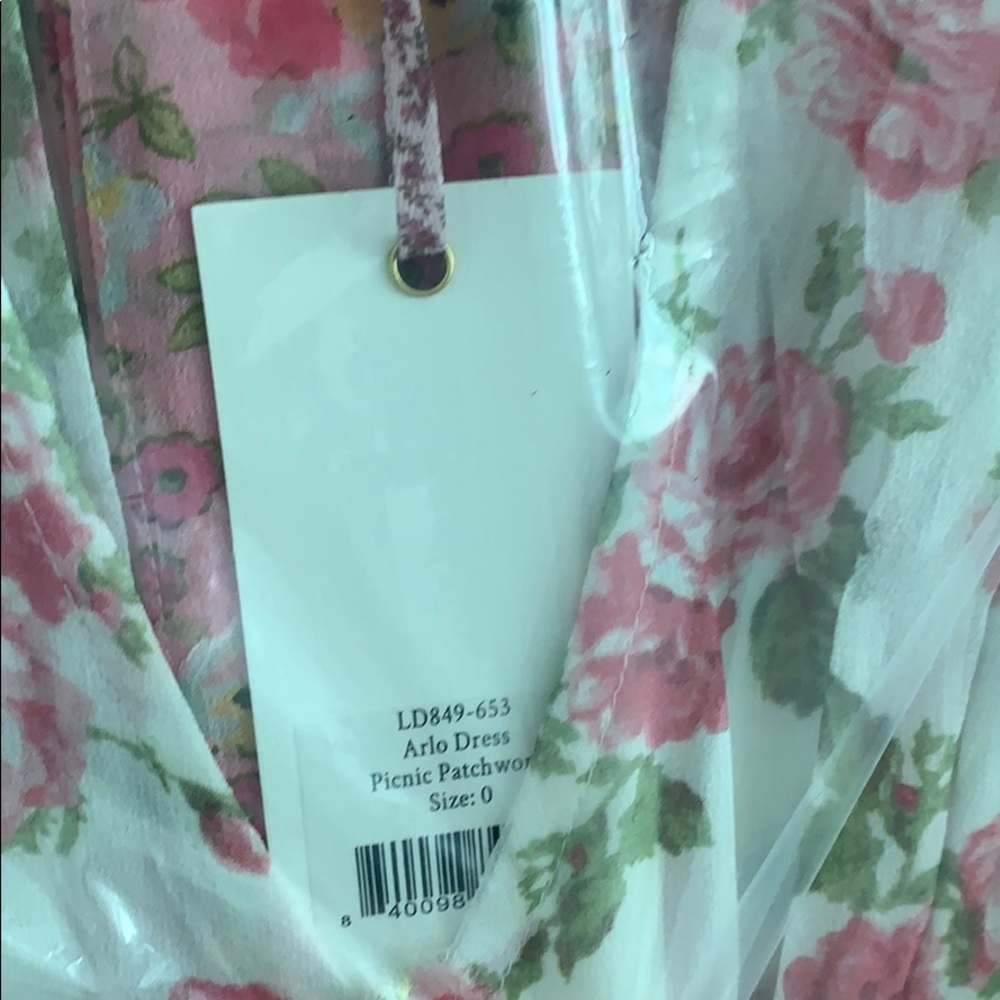NWT LoveShackFancy Arlo silk dress in patchwork - Picture 4 of 6